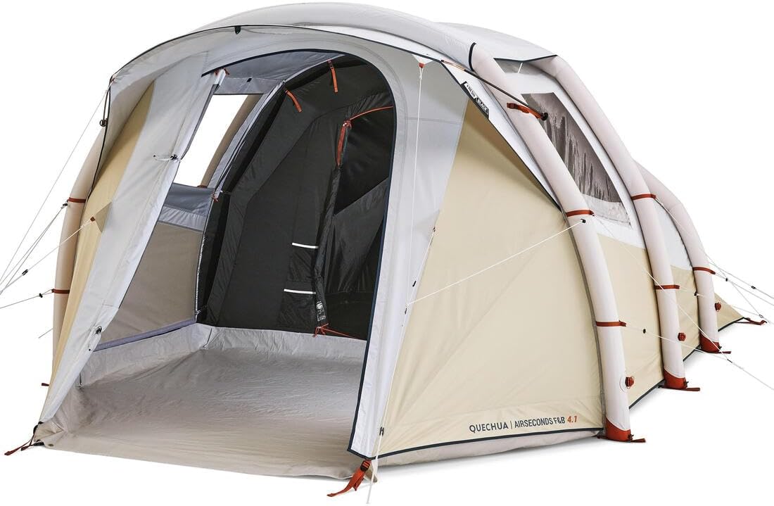 air-seconds-4-1-003lrt-1.jpg Tente familiale gonflable Decathlon Air Seconds 4.1 Fresh and Black 4 personnes Cappuccino CampManuel d'utilisation de la tente ing - Afbeelding 1