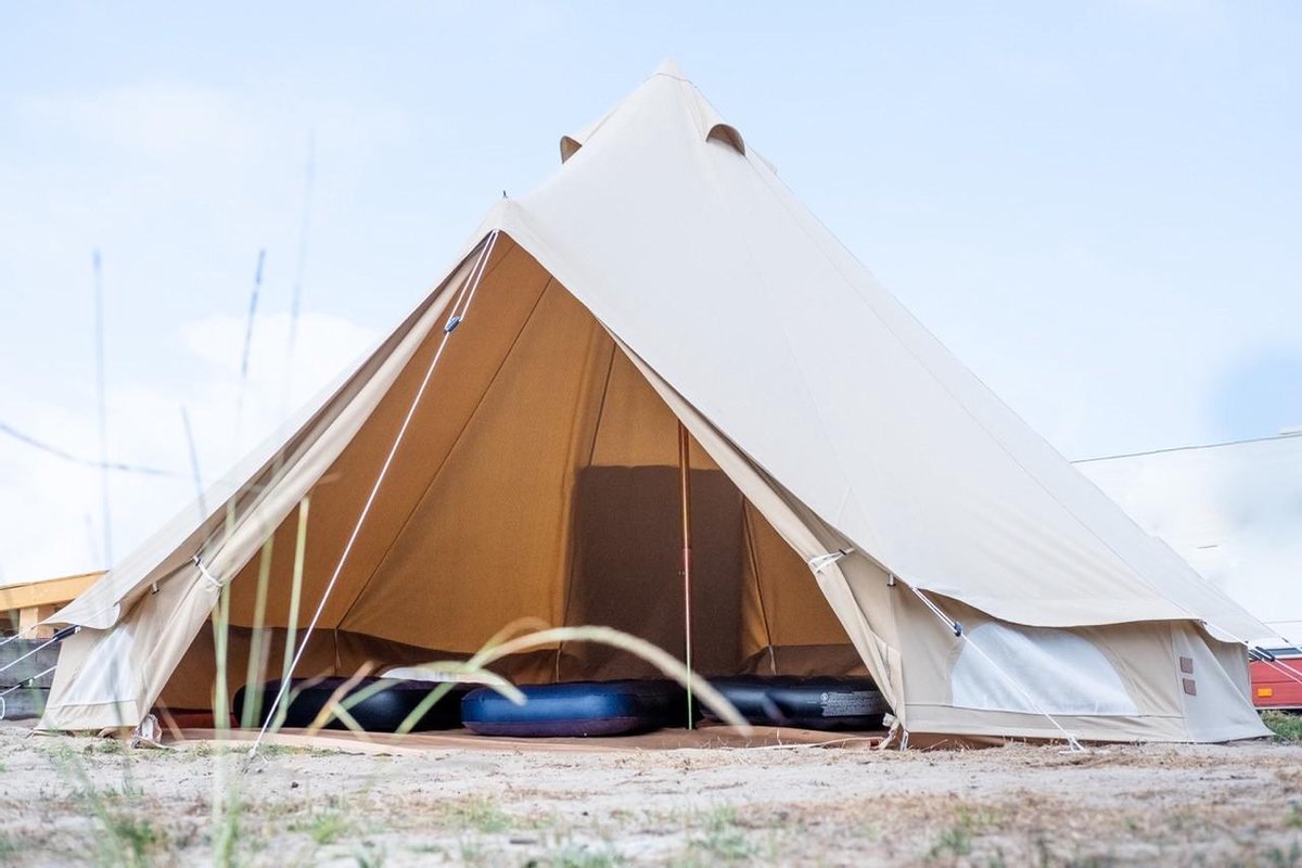 bell-tent-500-611lez-1.jpg Bell Tent 500 Tipitent 100% Schimmelvrij Beige Kampeer Tent Glamping Safari... | bol - Afbeelding 1
