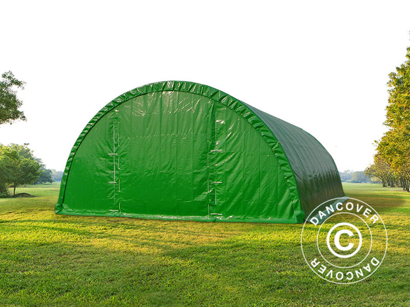 boogtent-190aop-1.jpg Boogtent met daklicht, 9,15x12x4,5m, PVC, Groen - Afbeelding 1