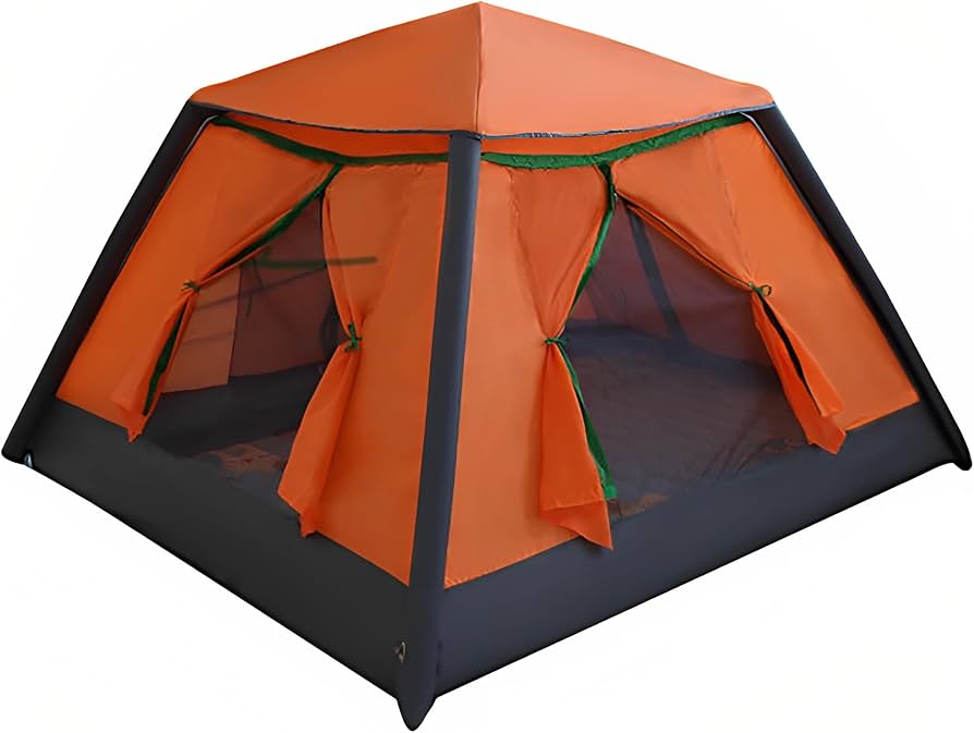 buitentent-153prf-1.jpg Opblaasbare buitentent, 2 4 personen camping luchttent, met luchtpomp en draagtas, opvouwbare huistenten, voor familie, buiten, kamperen, wandelen, 100 procent waterdicht orange : Amazon.nl: Sport & outdoor - Afbeelding 1