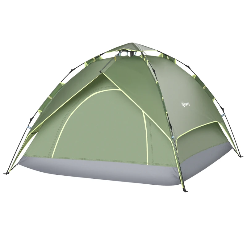 buitentent-302ced.webp Dubbele Tent Kampeertent Buitentent Familietent Quick Up Tent 2 Volwassenen + 1 Kind 4 Seizoenen Waterdichte Draagtas 2 Deuren Polyester + Glasvezel ... - Afbeelding 1