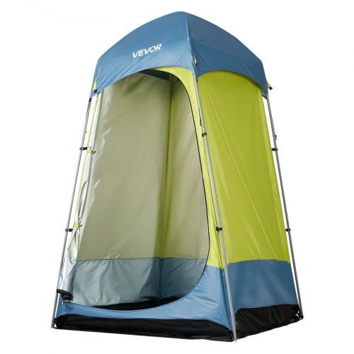douchetent-491zrb-1.jpg VEVOR 1 kamer douchetent, toilettent (1397x1397x2184 mm) omkleedtent incl. haringen, touwen, draagtas en stalen stok, gemaakt van 200D Oxford stof ... - Afbeelding 1