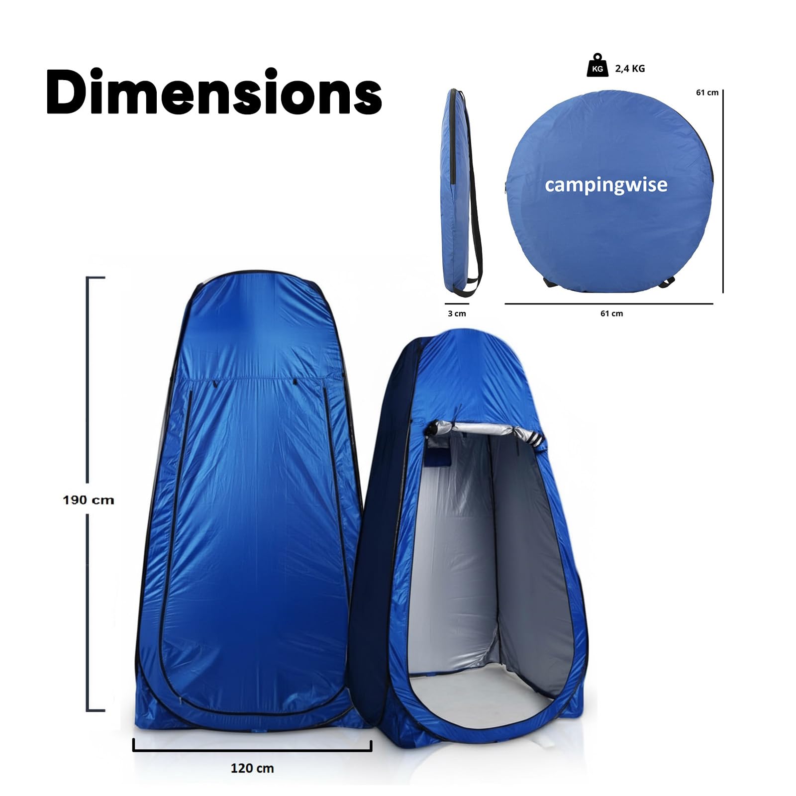 douchetent-688vct-1.jpg Pop up Tent 1 Persoons – Douchetent, Kampeertent & WC Tent – Lichtgewicht, Draagbaar – Inclusief 4 Haringen, 4 Scheerlijnen & 1 Draagtas – 190x120 cm ... - Afbeelding 1