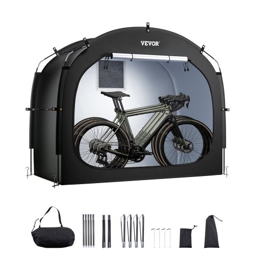 fietstent-741bfx-1.jpg VEVOR Outdoor Fietsenstalling Tent – 3 4 Fietsen, 210D, PU4000 - Afbeelding 1