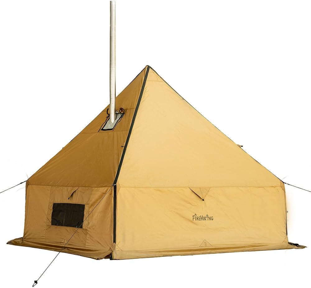 hottent-324lsw-1.jpg Amazon.com: FireHiking Camping Hot Tent with Stove Jack Large Yurt Outdoor Wall Teepee with Snow Skirt 7.2ft : Sports & Outdoors - Afbeelding 1
