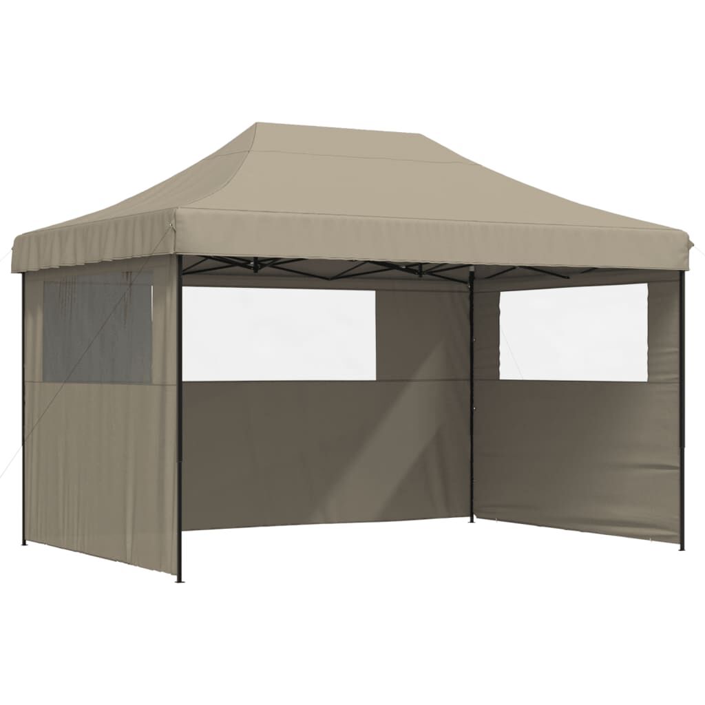 inklapbare-tent-278qdh-1.jpg vidaXL Partytent inklapbaar pop up met 3 zijwanden taupe - Afbeelding 1