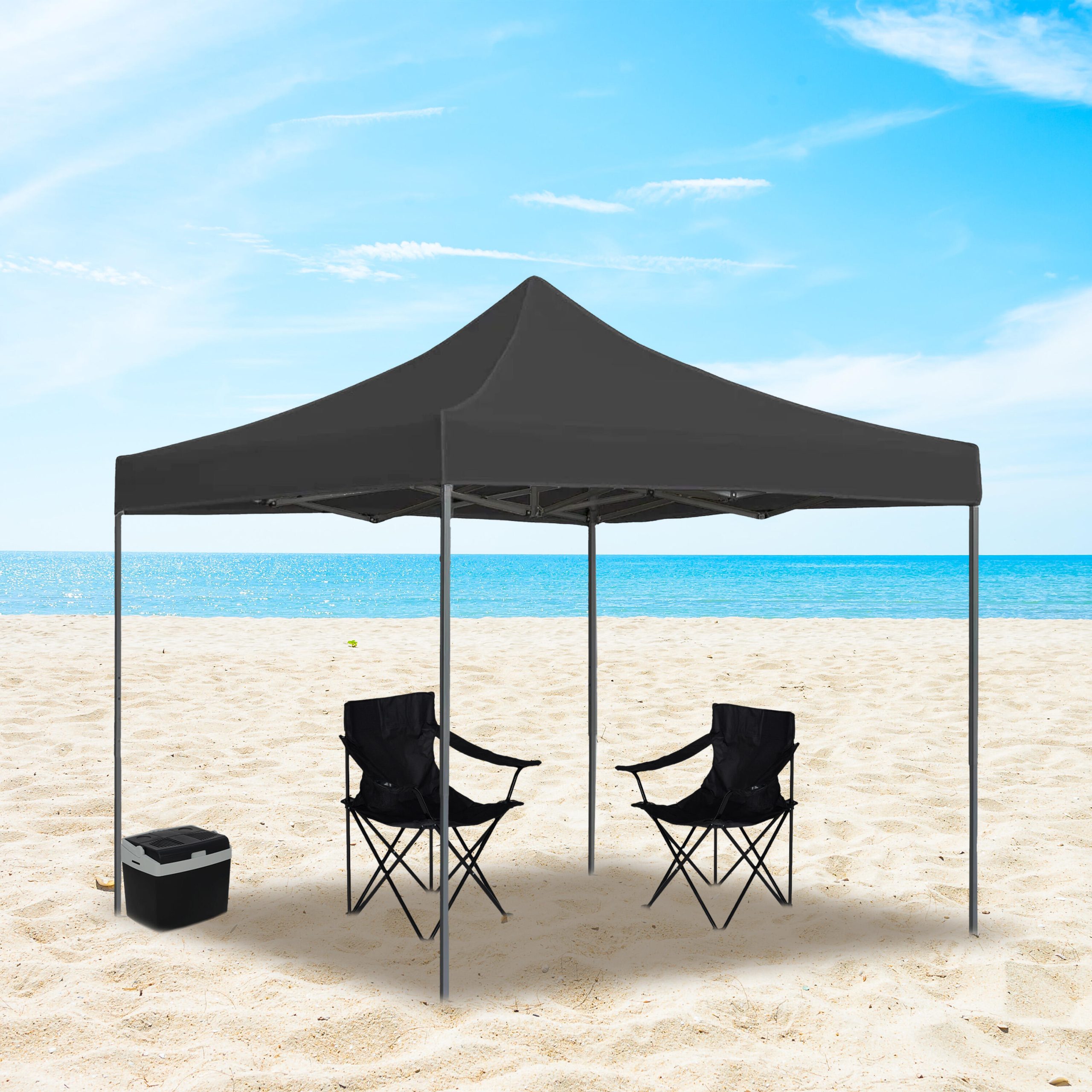 inklapbare-tent-710xnw-1.jpg Partytent 3x3m Opvouwbaar Easy Up Waterdicht Met Tas Zwart | Decathlon - Afbeelding 1