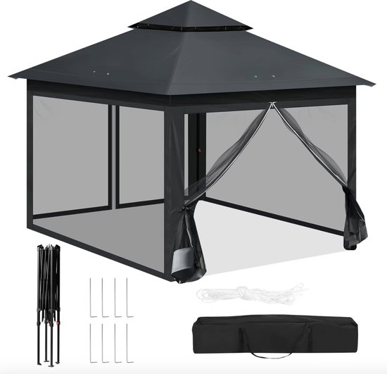 inklapbare-tent-759scp-1.jpg J&R Partytent Feesttent Paviljoen tent Inklapbare partytent Pop up tent Tuin... | bol - Afbeelding 1