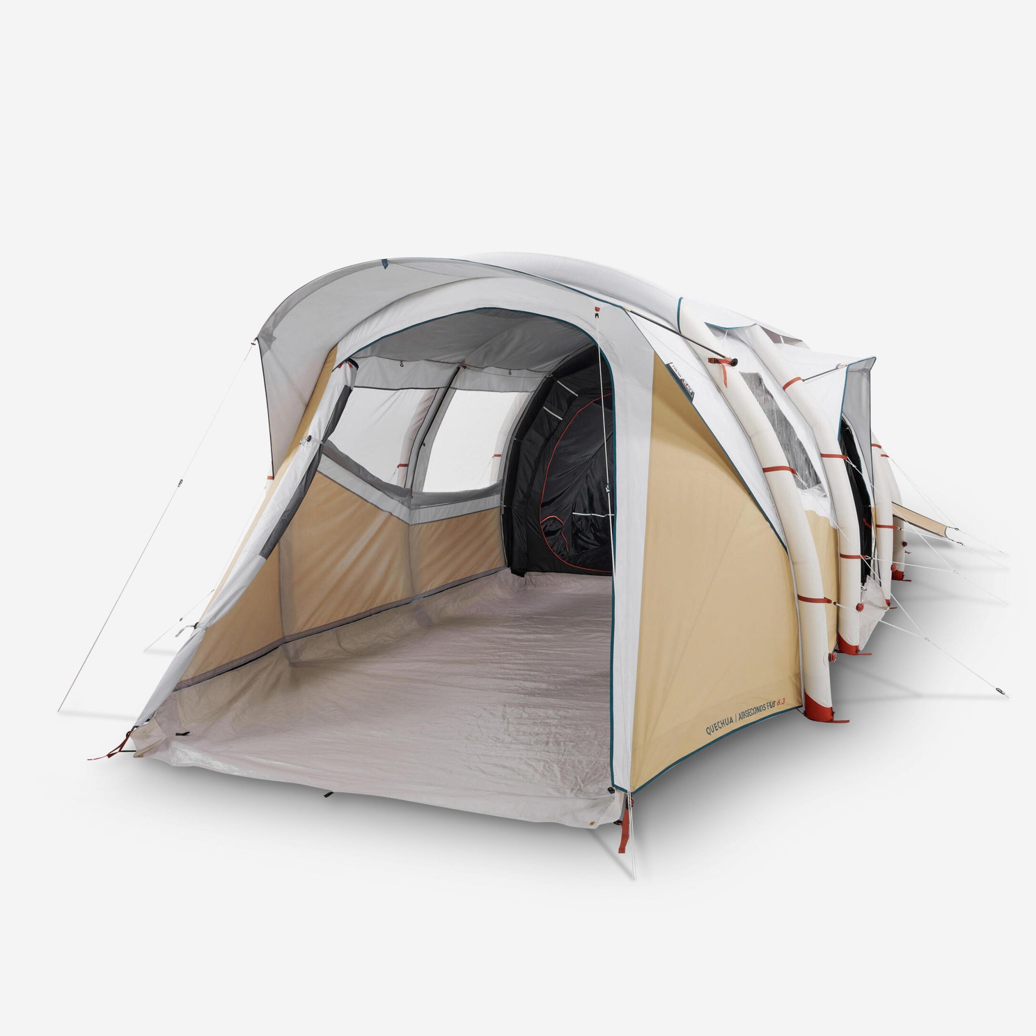 kampeertent-6-personen-472guu-1.jpg Quechua Opblaasbare tent voor 6 personen air seconds 6.3 f&b 3 slaapruimtes te koop op Campers.nl - Afbeelding 1
