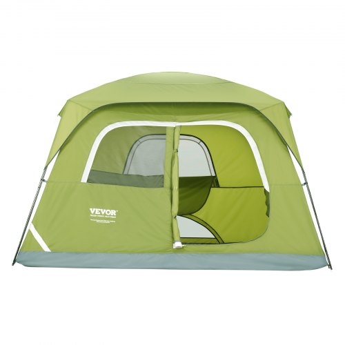 kampeertent-6-personen-685mno-1.jpg VEVOR Kampeertent 6 Persoons Pop up Tent 305x275x200cm Koepeltent Zeildoek gemaakt van 190T Dacron + 150D Oxford Frame gemaakt van Q235 + Fiberglass Trekkingtent Festivaltent Tent met Deur en Drie Ramen Groen | VEVOR NL - Afbeelding 1