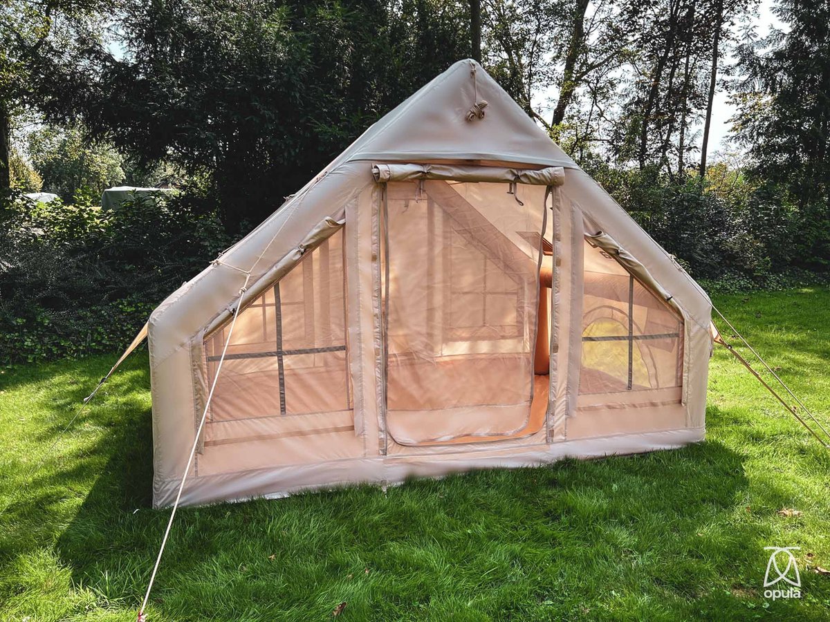 opblaasbare-tent-outlet-475zca-1.jpg 100% opblaasbare glamping tent Sand 3 personen 2 x 3 x 2,1 meter | bol - Afbeelding 1