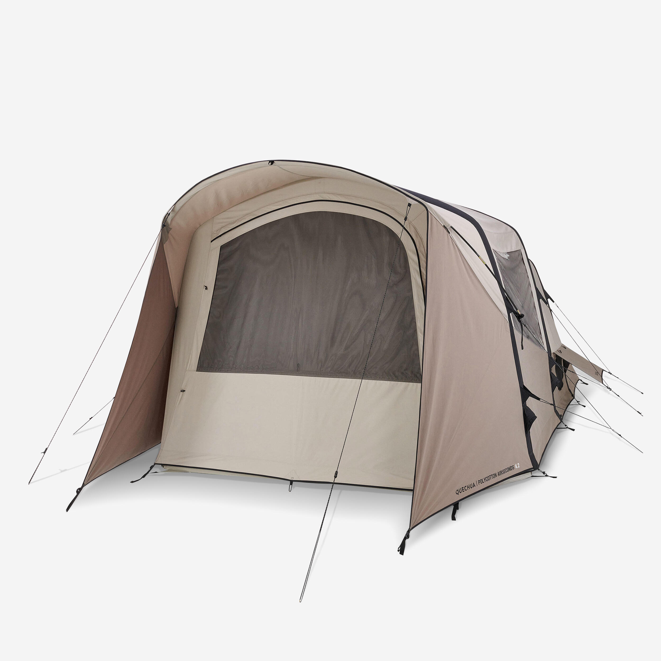 opblaastent-decathlon-074quh-1.jpg Opblaasbare tent 4 personen, Air Seconds 4.2 van polykatoen, 2 slaapruimtes - Afbeelding 1