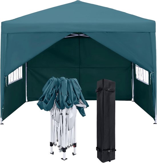 opvouwbare-tent-461pyh-1.jpg Opvouwbare Partytent 3x3m Waterdicht met Zijwanden – Pop up Tent met Draagtas,... | bol - Afbeelding 1