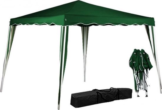 opvouwbare-tent-740dta-1.jpg Casaria Partytent 3x3m Groene Inklapbare & Opvouwbare Tent met Draagtas | bol - Afbeelding 1