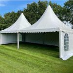 Pagode tent 5x5m. exclusief vloer Van Workum Verhuur