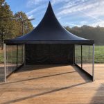 Pagodetent 5x5 mtr. Zwart | Partyverhuur De Harlekijn