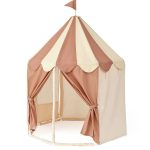 Paviljoentent Stripe Dusty Brown GOTS biologisch katoen Kid's Conc – HUSKS