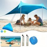 1Pc Beach Shade Tent Portable Canopy Sun Shelter with Sandbag Anchors Buy cheaply on Joom