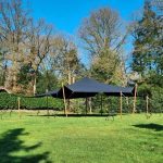 stretchtent Zwart 7.5 x 10m huren