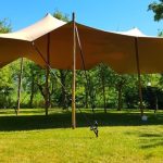 Stretchtent 7,5 x 7,5 meter Lusverbinding Stretchtent Salland