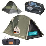 Skandika Trekking tent Hemus Sleeper | 2 persoons tunneltent, donkere slaapcabine, ultralicht, waterdicht, 3000 mm waterkolom, tenten 3 4 seizoen voor kamperen | trekking, wandelen, outdoor : Amazon.nl: Sport & outdoor
