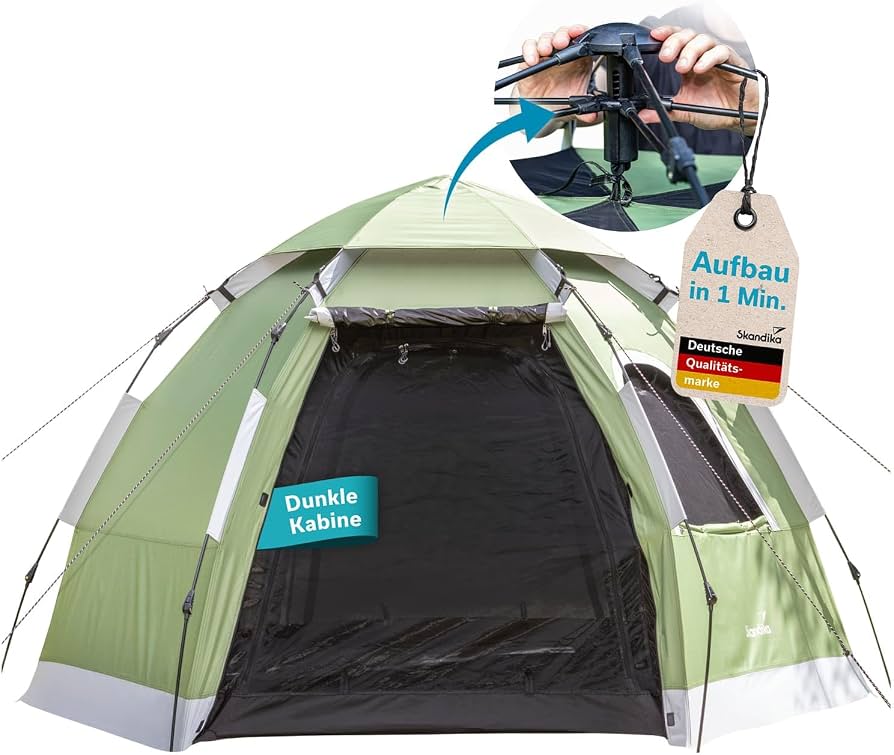 tent-met-2-slaapcabines-584dkl-1.jpg Skandika Koepeltent Namsos 2 Sleeper Protect Quick Start | Tent voor 2 personen, snelle opbouw in 1 min, donkere slaapcabine, 3000 mm waterkolom, UPF 100+ | Kamperen, Festival, Outdoor : Amazon.nl: Sport & outdoor - Afbeelding 1