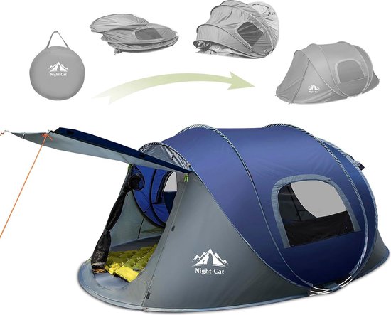 uitklapbare-tent-538ywn-1.jpg Pop up tent voor 2 3 personen, waterdicht, ademend, eenvoudige instelling voor... | bol - Afbeelding 1
