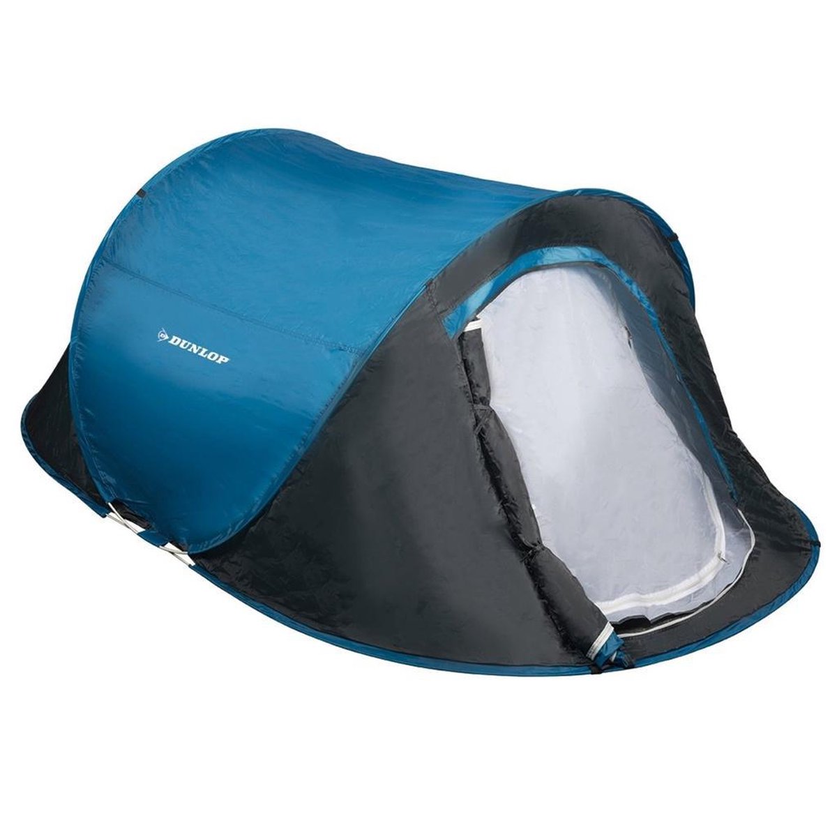 uitklaptent-590nzq-1.jpg Dunlop Pop Up Tent 220 X 120 X 90 Cm Grijs/ Blauw 1 Persoons | bol - Afbeelding 1