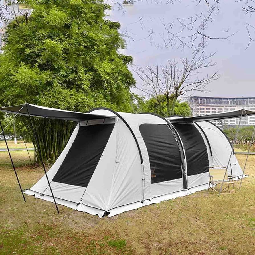 verduisterende-tent-185fei-1.jpg Verduisterende Tunneltenten Voor Kamperen, 5 8 Persoons Familie Tent Met Grote Slaapruimte En Luifel, Waterdichte Lichtgewicht Glamping Tent Voor ... - Afbeelding 1