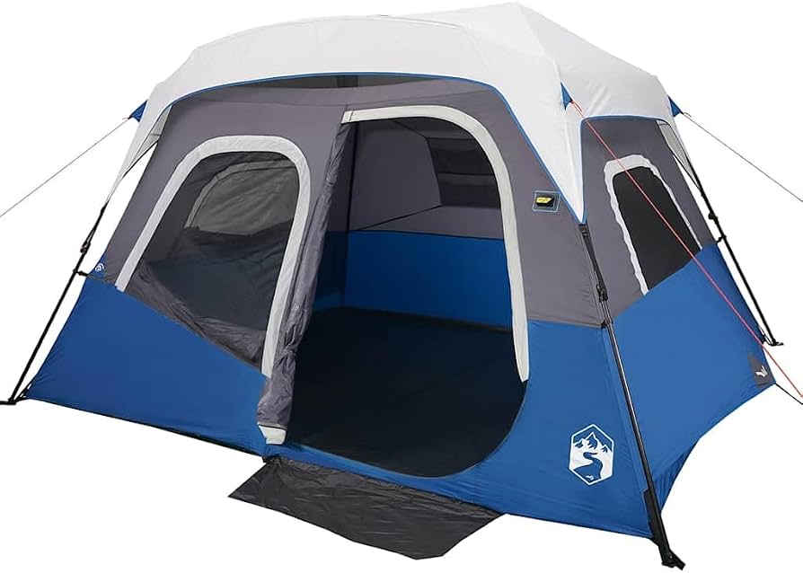 vidaxl-tent-139src-1.jpg vidaXL Tent met LED 6 persoons snelontgrendeling lichtblauw : Amazon.nl: Sport & outdoor - Afbeelding 1