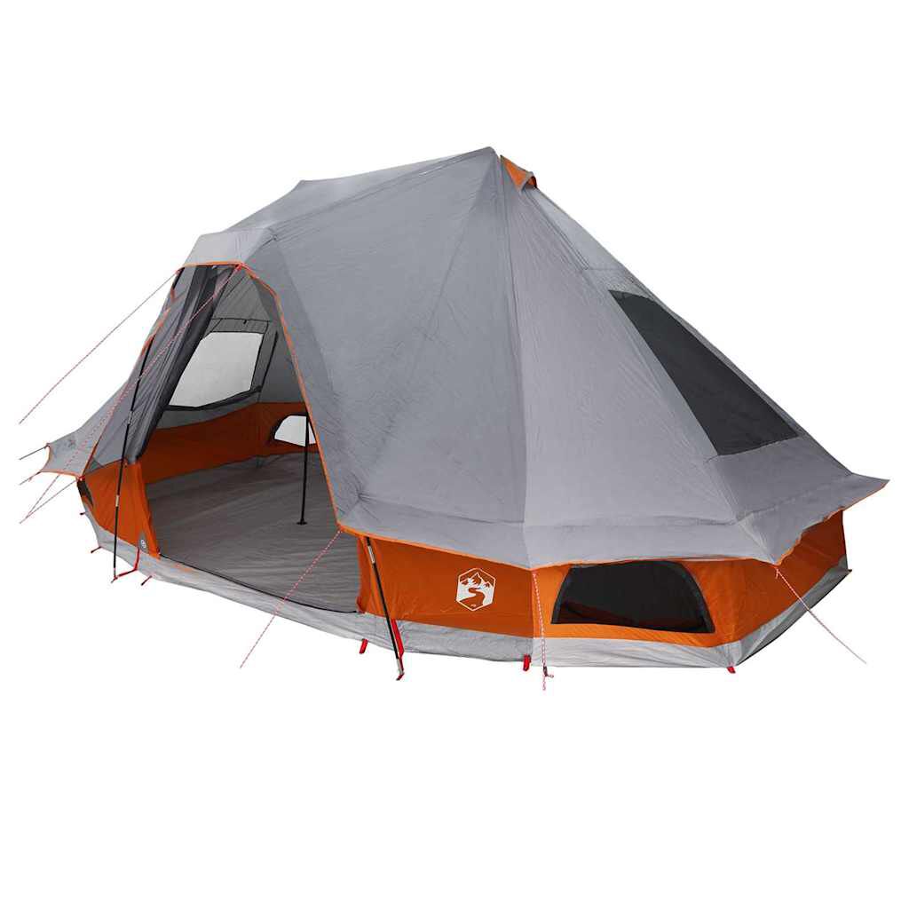 vidaxl-tent-179qzs-1.jpg vidaXL Tipi Tent 6 persoons Grijs en Oranje taft - Afbeelding 1
