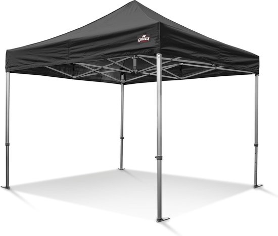 vouw-tent-981lms-1.jpg Easy Up | Partytent | 4x4 meter | Professionele Vouwtent | GO UP50 PVC | Aluminium | Zwart | Incl All Season Ribstop PVC Doek | Inclusief gratis ... - Afbeelding 1