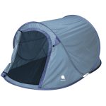 Pop up werptent blauw 220 x 120 cm 2 personen direct opzettend tent voor trekking en camping automatisch direct opzettend eenhandstenten trekking camping tent inclusief heringe + spandraden : Amazon.nl: Sport & outdoor