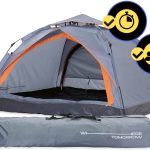Lumaland Pop Up Tent Werptent Voor Met 2 Ingangen 210 X 190 X 110 Cm Grijs 3 Persoons MaxICT.nl